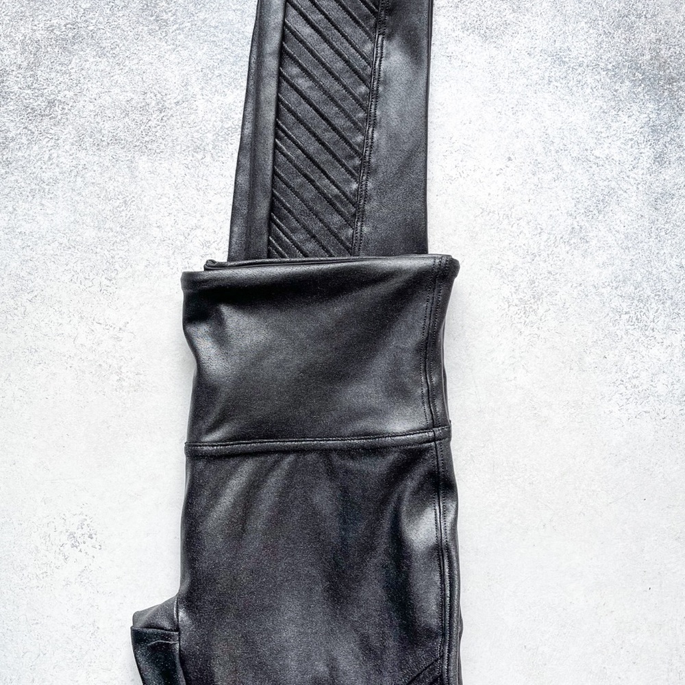 NEW Spanx Faux Leather Moto Leggings - S
